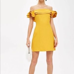 Topshop NWT Yellow Bardot Off-The-Shoulder Dress Size 6​